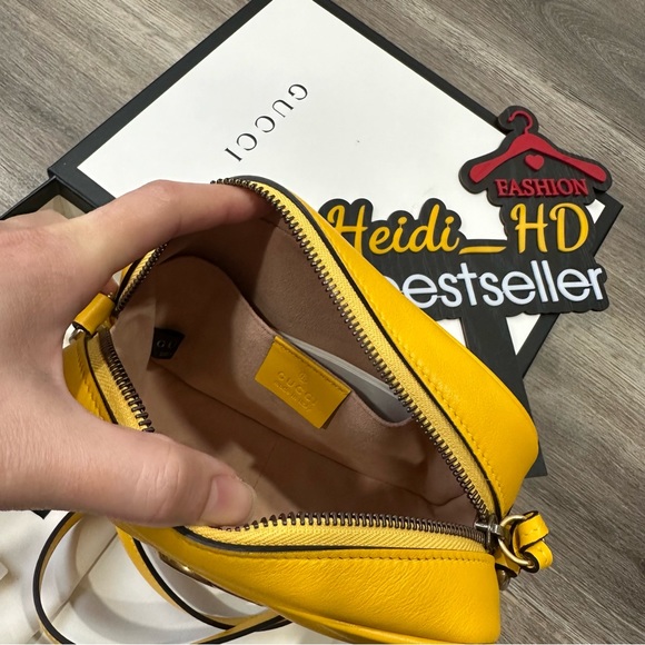 Gucci Yellow Matelassé Leather Mini Camera Bag - Picture 7 of 9